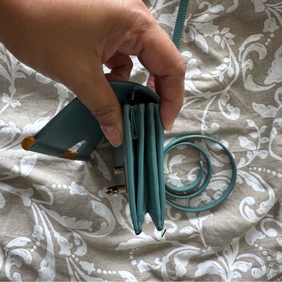 Charles & Keith - Teal Wallet with Removable, Adjustable Strap - Picture 10 of 10